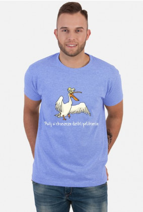 Koszulka męska - nadruk pelikan