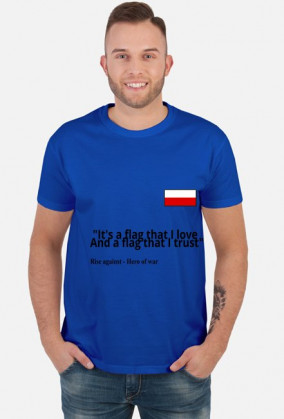 Polska flaga - mała + cytat (męska)