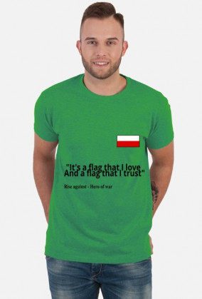 Polska flaga - mała + cytat (męska)