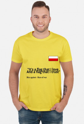 Polska flaga - mała + cytat (męska)