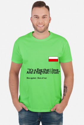 Polska flaga - mała + cytat (męska)