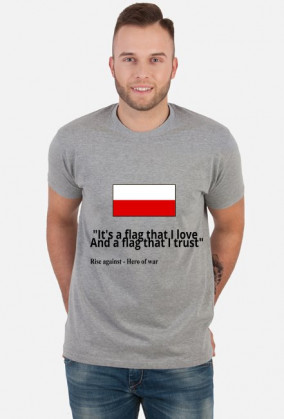 Polska flaga - duża + cytat (męska)