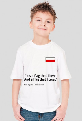 Polska flaga - mała + cytat (chłopiec)
