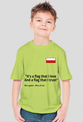 Polska flaga - mała + cytat (chłopiec)