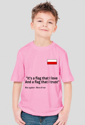 Polska flaga - mała + cytat (chłopiec)