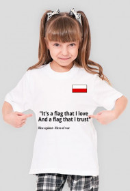 Polska flaga - mała + cytat (dziewczynka)