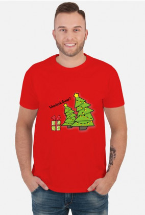Koszulka męska - nadruk bożonarodzeniowy