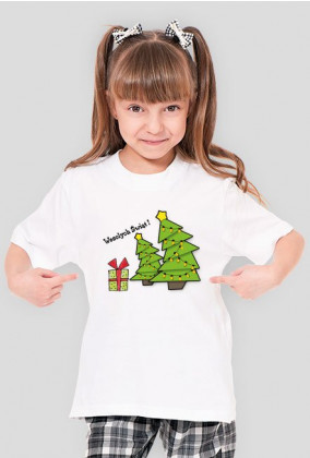 Koszulka dziewczęca - nadruk bożonarodzeniowy