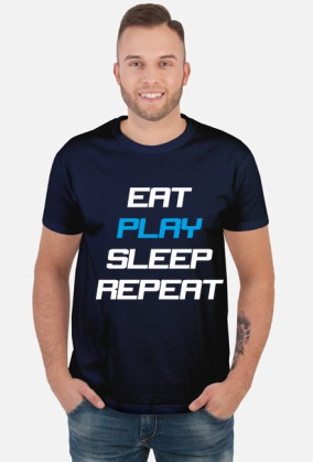 Koszulka Eat Play Sleep Repeat czarna
