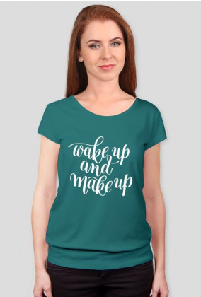 Koszulka Wake up and make up różowa