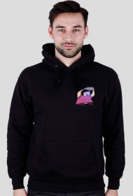 BLACK HOODIE CARTOON LOGO