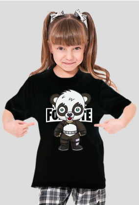 Koszulka dla dziewczynki Panda - Limited Black Edition
