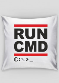 Miękka poduszka dobra na prezent dla informatyka lub programisty, na urodziny, pod choinkę, na mikołajki -  RUN CMD
