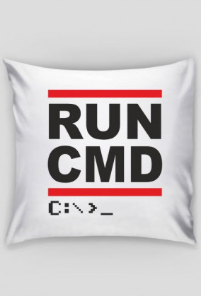 Miękka poduszka dobra na prezent dla informatyka lub programisty, na urodziny, pod choinkę, na mikołajki -  RUN CMD