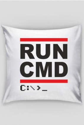 Miękka poduszka dobra na prezent dla informatyka lub programisty, na urodziny, pod choinkę, na mikołajki -  RUN CMD