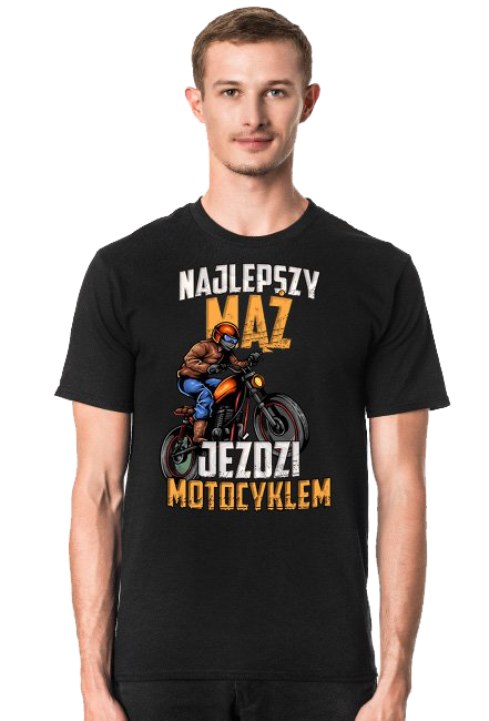 Najlepszy mąż jeździ motocyklem - męska koszulka motocyklowa