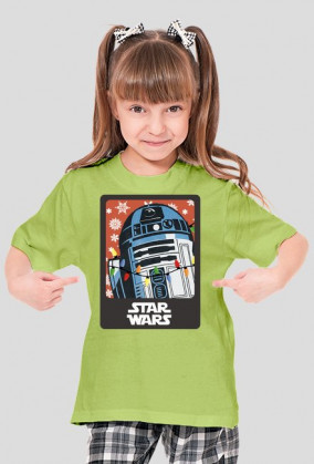 Koszulka dla Dziewczyn - "R2D2 Święta" - Star Wars