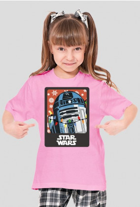Koszulka dla Dziewczyn - "R2D2 Święta" - Star Wars
