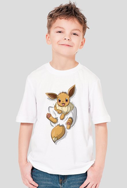 Koszulka pokemon eevee let's go - duży koszulka dla dziecka