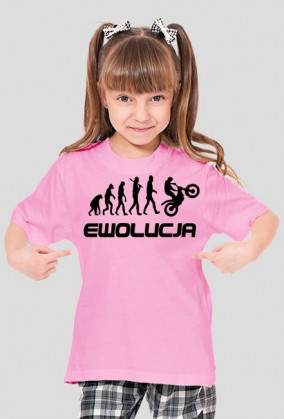 Koszulka Dziewczęca Ewolucja Motocyklisty