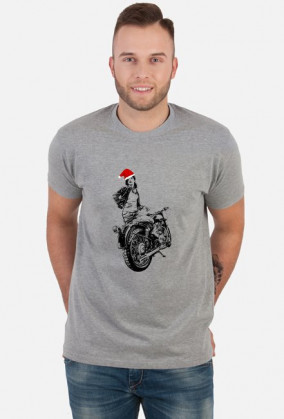Motocyklistka z czapką mikołaja :)