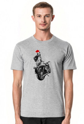 Motocyklistka z czapką mikołaja :)