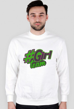 Bluza bez kaptura męska "#Girl team" (black/white)