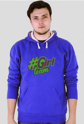Bluza z kapturem '#Girl team" (blue/black)