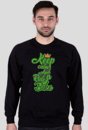 Bluza bez kaptura "Keep calm And Ride a Bike" (black)
