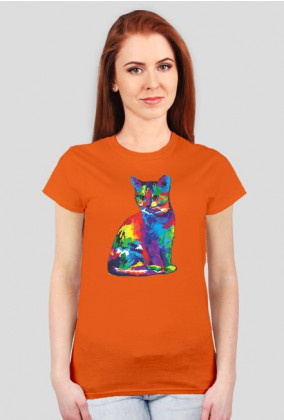 Koszulka damska - Psychodeliczny kot