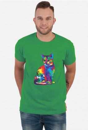 Koszulka męska - Psychodeliczny kot