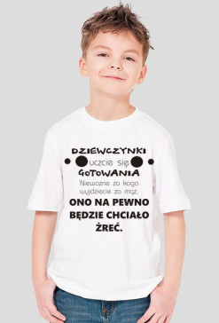 Koszulka chłopięca Dziewczynki, uczcie się gotowania