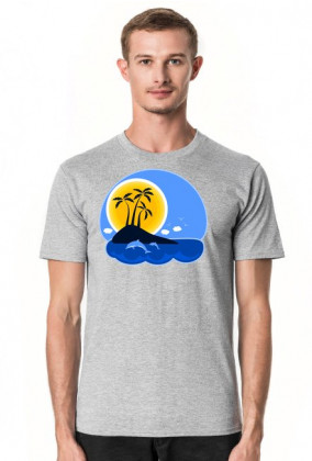 Koszulka męska - Wyspa o zachodzie słońca