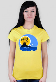 Koszulka damska - Wyspa o zachodzie słońca