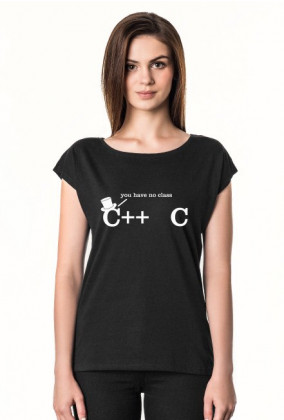 Tania koszulka damska idealna na śmieszny prezent dla programisty, informatyka, na urodziny, na mikołajki, pod choinkę - C++, C you have no class