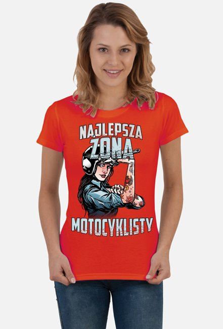 Najlepsza żona motocyklisty - damska koszulka motocyklowa