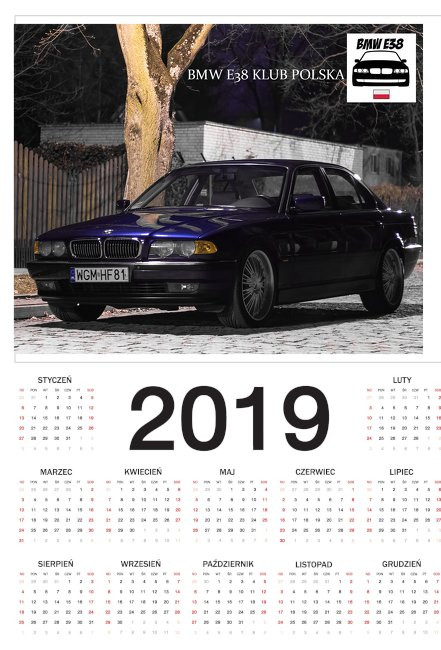 KALENDARZ 2019 KLUB BMW E38 POLSKA