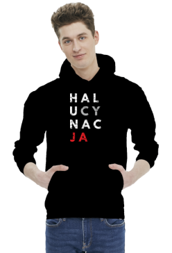 Bluza męska z kapturem przeróbka koszulki konstytucja - Halucynacja
