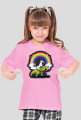 Damski T-shirt "Riding unicorn"