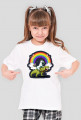 Damski T-shirt "Riding unicorn"
