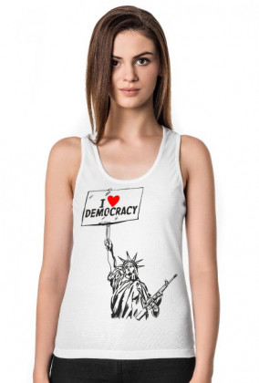 Koszulka damska, kocham demokrację - I love democracy