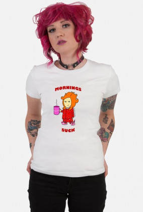 koszulka damska mornings suck