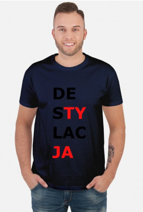 Koszulka męska z napisem Destylacja DesTYlacJA