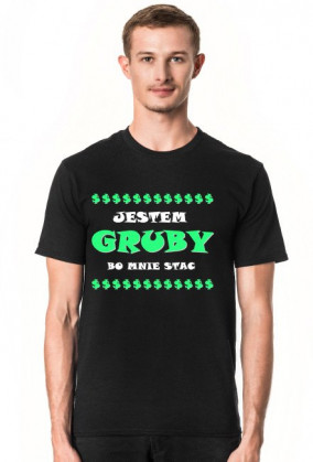 Koszulka męska JESTEM GRUBY ciemna
