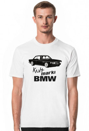 Kult marki BMW - E9 (koszulka męska) ciemna grafika