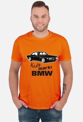 Kult marki BMW - E9 (koszulka męska) ciemna grafika