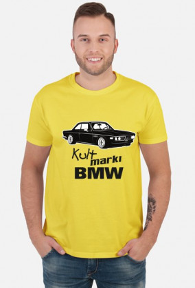 Kult marki BMW - E9 (koszulka męska) ciemna grafika