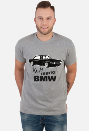 Kult marki BMW - E9 (koszulka męska) ciemna grafika