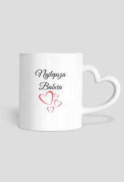 kubek, serduszko - najlepsza babcia