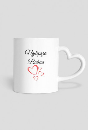kubek, serduszko - najlepsza babcia